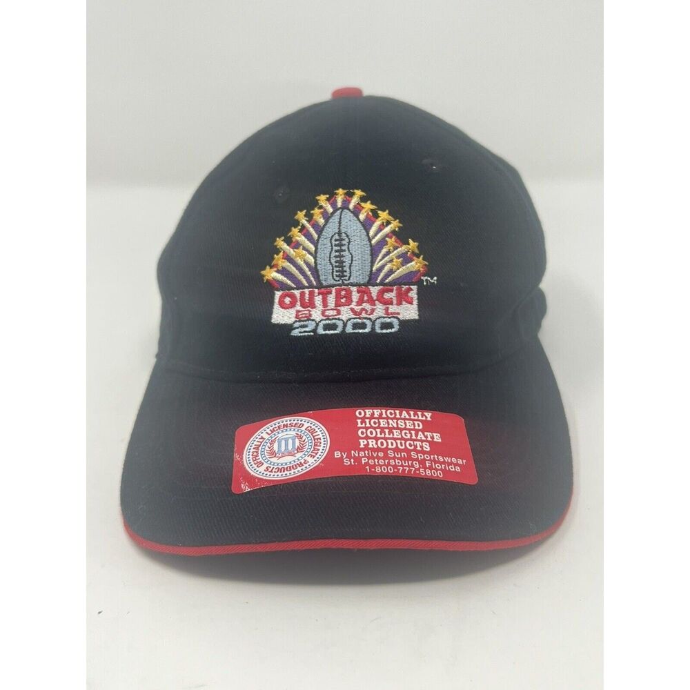 Outback Bowl 2000 NCAA Football Strapback Hat Purdue vs. Georgia Nissin NWT